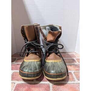 SOREL 1964 Premium Leather WATERPROOF Insulated Snow Boots Mens US Sz 8 TAN
